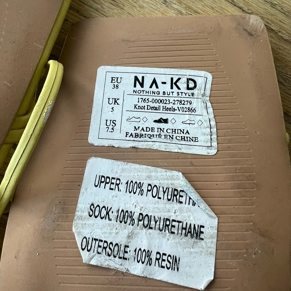 NAKD Lace Up Heels Yellow - Picture 7 of 7